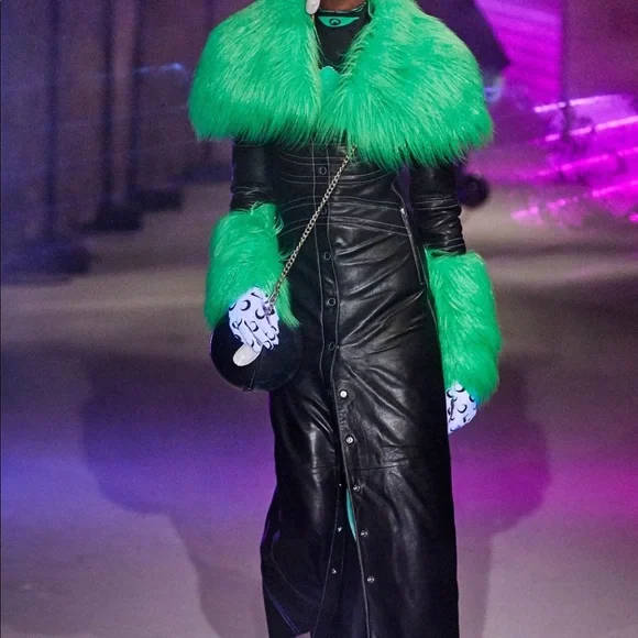 NWT RARE Marine Serre Leather Trench Coat - Picture 2 of 16